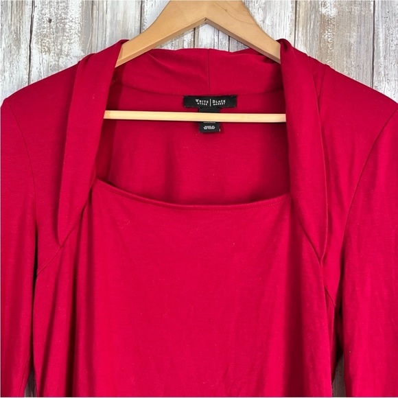 White House Black Market Red Square Neck  Blouse - Picture 4 of 5